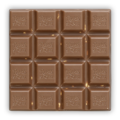 RITTER SPORT CHOCOLATE BAR RUM RAISINS AND HAZELNUTS 100 GR (12 in a box)