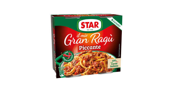 STAR GRAN RAGU' PASTA SAUCE SPICY WITH CHILI PEPPER TIN 180 GR X2 (12 in a box)