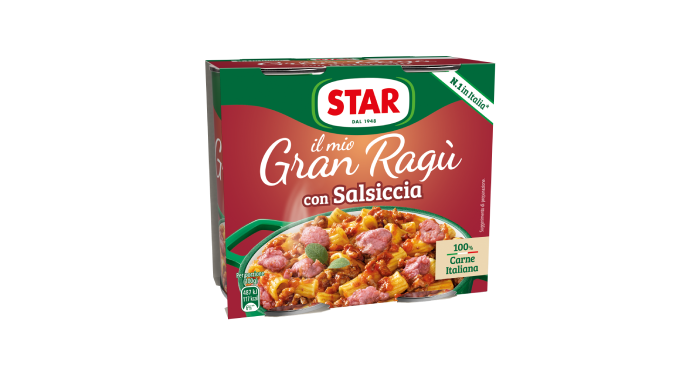 STAR GRAN RAGU' PASTA SAUCE SAUSAGE TIN 180 GR X2 (12 in a box)