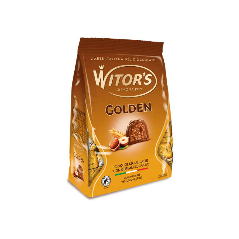 WITOR'S PRALINES GOLDEN MILK CHOCOLATE CEREALS 200 GR (12 in a box)