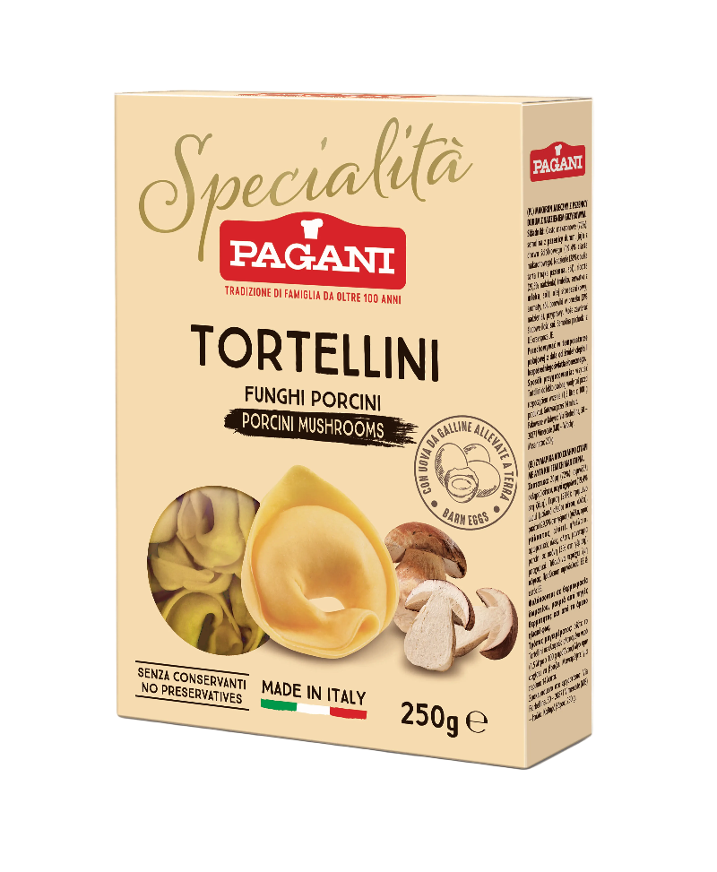 PAGANI STUFFED PASTA TORTELLINI WITH PORCINI MUSHROOMS 250 GR (8 in a box)