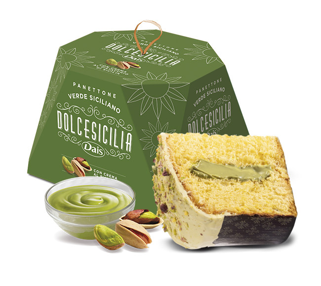 DAIS PANETTONE VERDE SICILIANO PISTACHIO CREAM 800 GR (12 in a box)