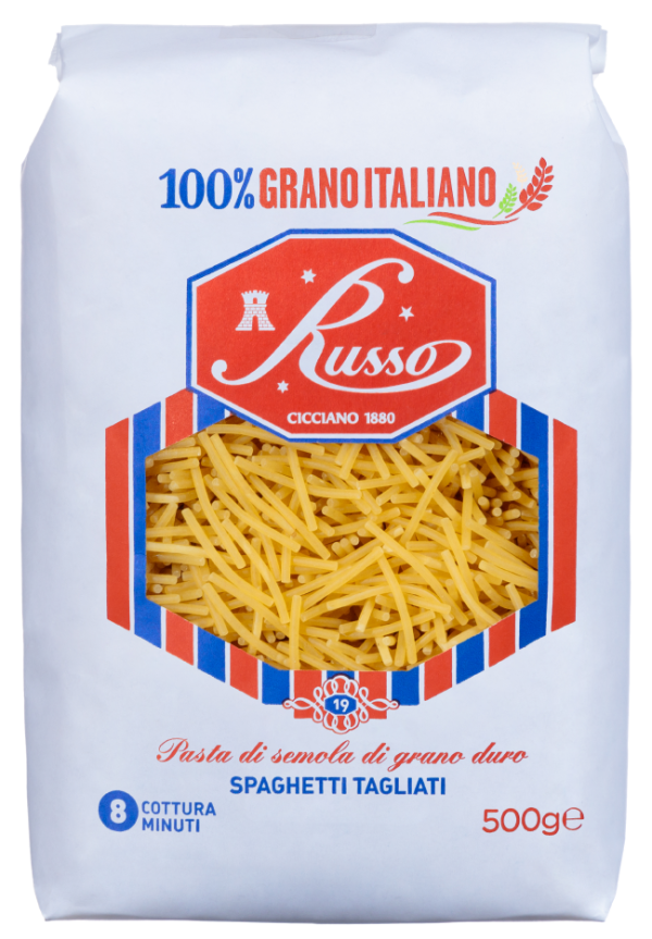 RUSSO PASTA DI SEMOLA SPAGHETTI TAGLIATI 500 GR (20 in a box)