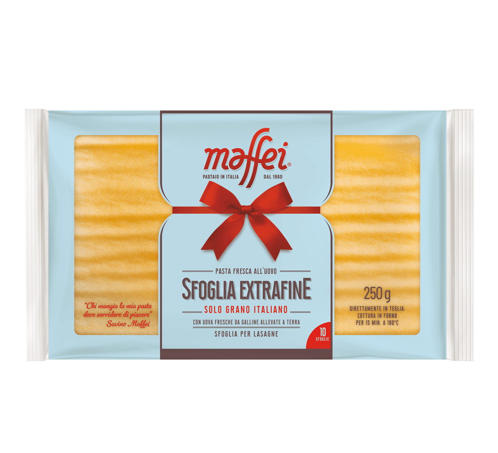 MAFFEI FRESH EGG PASTA SFOGLIA EXTRAFINE PER LASAGNA 250 GR (14 in a box)