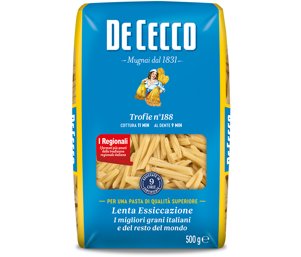 DE CECCO PASTA DI SEMOLA TROFIE N.188 500 GR (24 in a box)