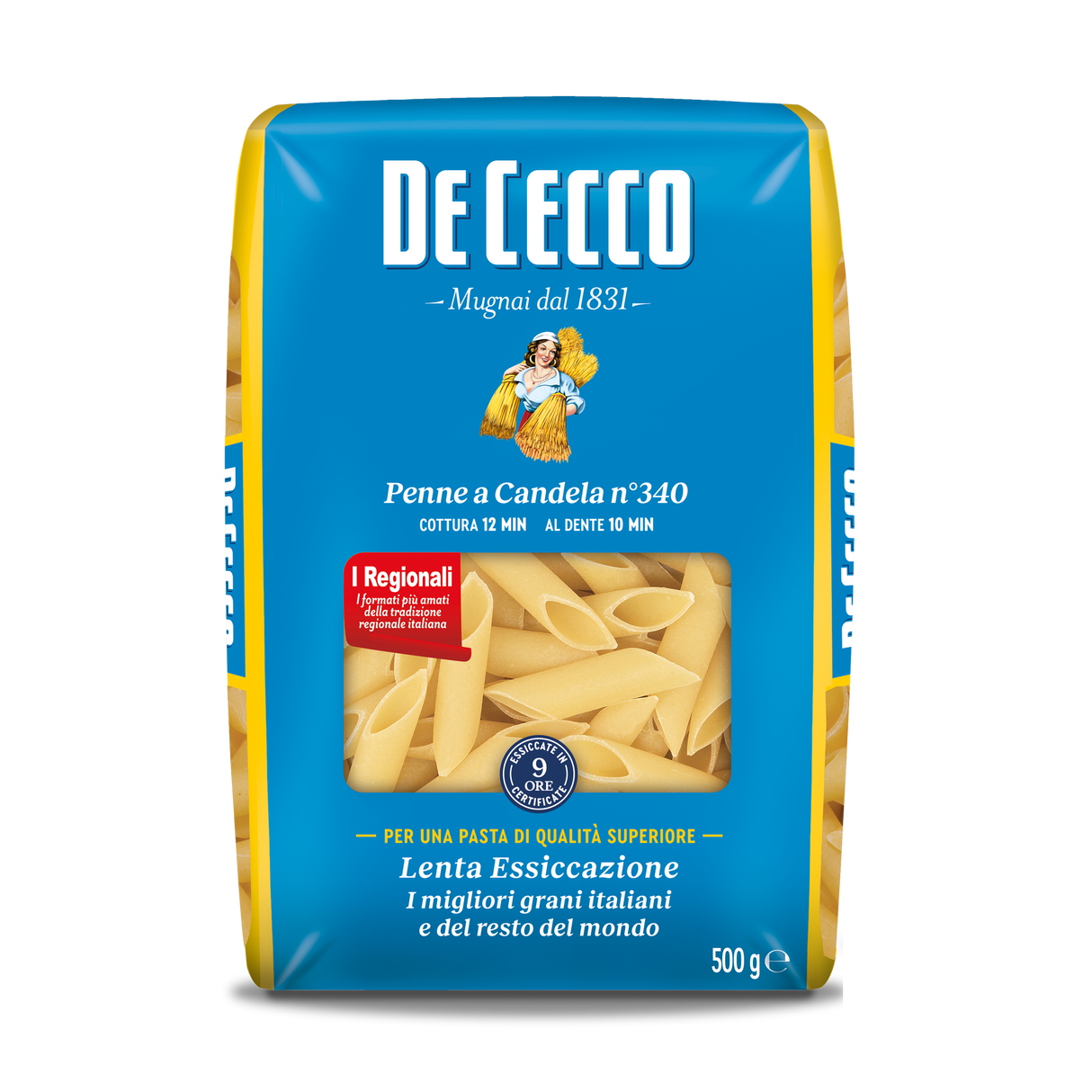 DE CECCO PASTA DI SEMOLA PENNE A CANDELA N.340 500 GR (24 in a box)