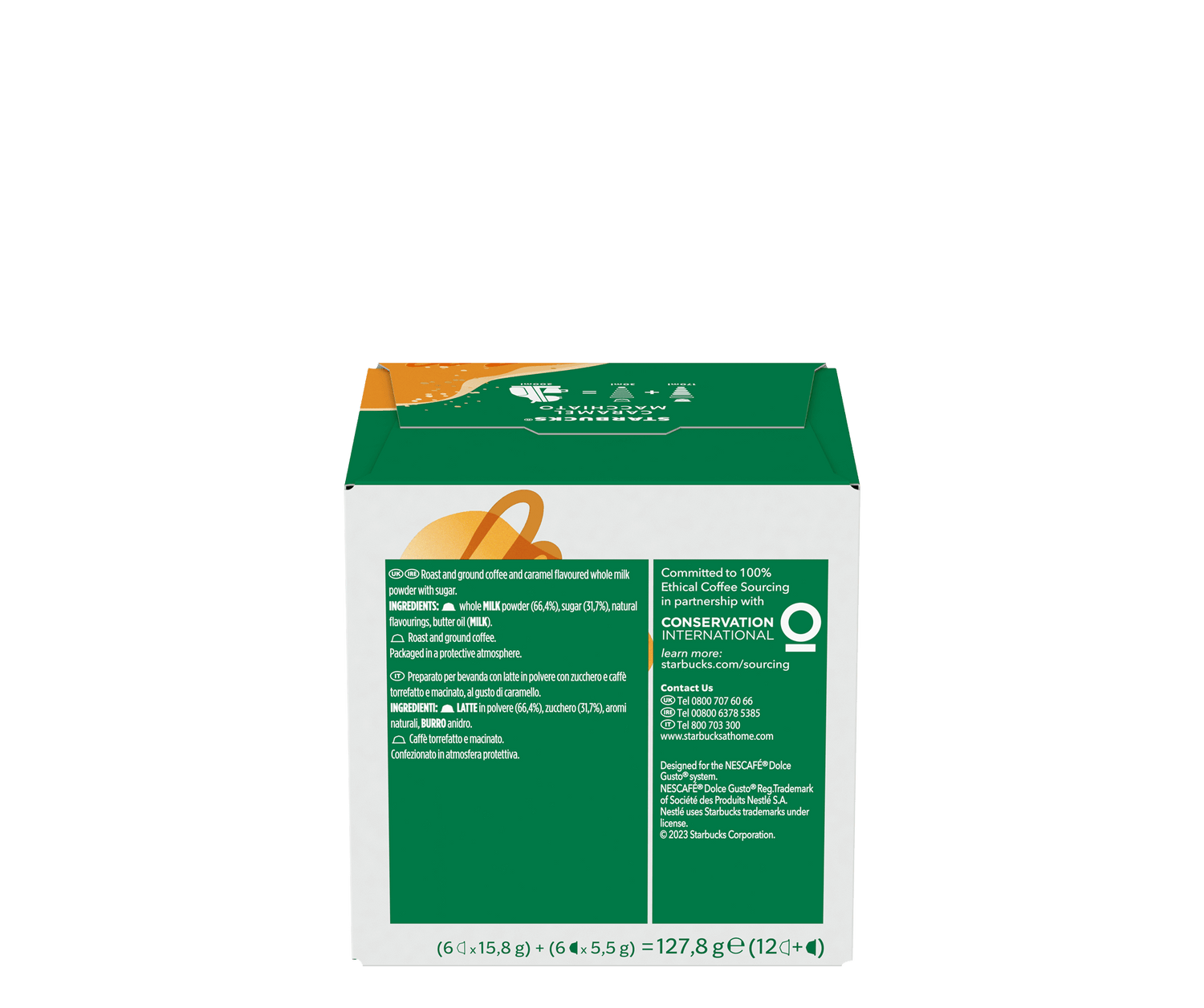 STARBUCKS COFFEE CAPSULES CARAMEL MACCHIATO X12 120 GR (3 in a box)