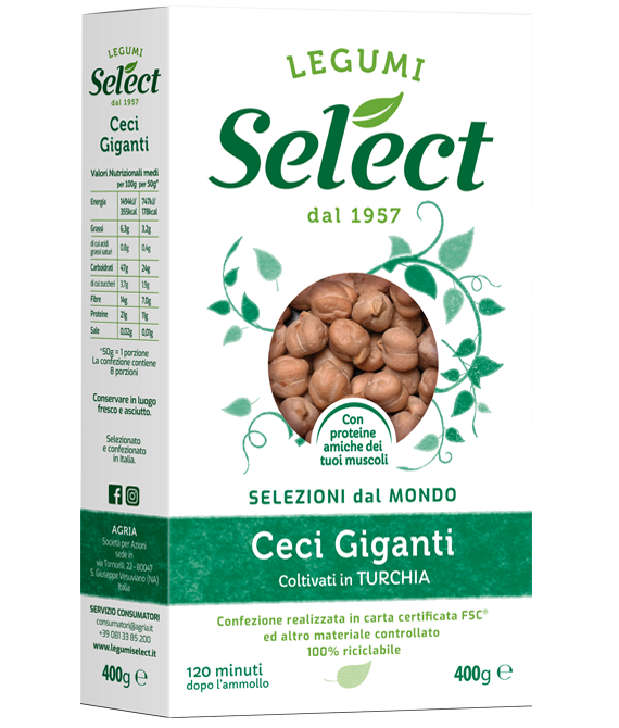 SELECT DRIED VEGETABLES CHICKPEAS BIG 400 GR (18 in a box)