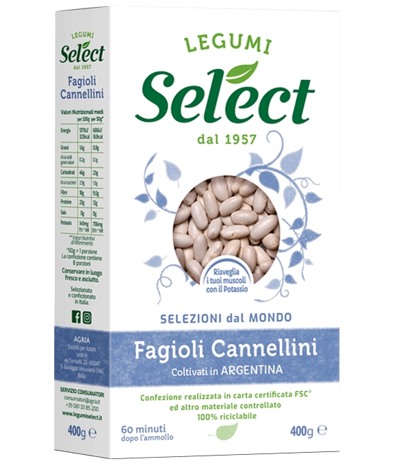 SELECT DRIED VEGETABLES BEANS CANNELLINI 400 GR (18 in a box)
