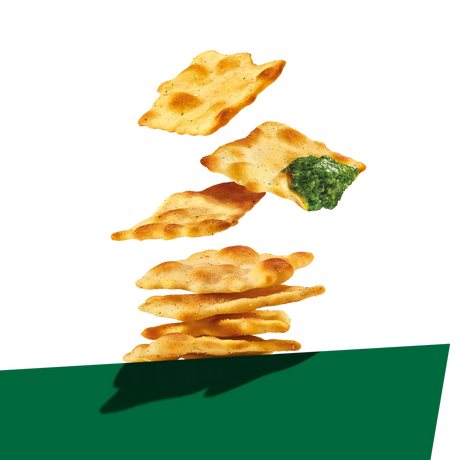 PAVESI SNACK CRACKER SFOGLINE PESTO X6 180 GR (16 in a box)