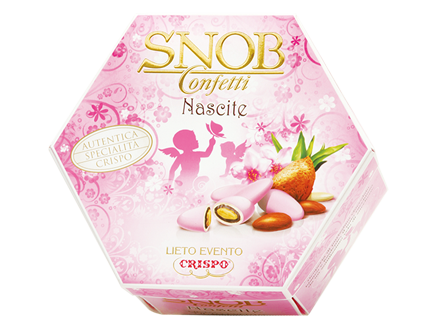 CRISPO CONFETTI SNOB BIRTH PINK ALMOND 500 GR (6 in a box)