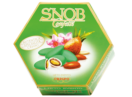 CRISPO CONFETTI SNOB ENGAGEMENT GREEN ALMOND 500 GR (6 in a box)