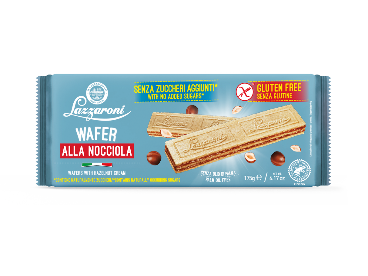 LAZZARONI WAFER HAZELNUT GLUTEN FREE 175 GR (13 in a box)