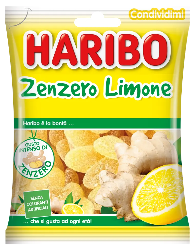 HARIBO CANDY ZENZERO LIMONE 150 GR (12 in a box)