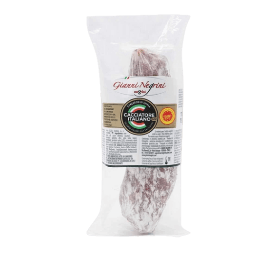 NEGRINI SALAME CACCIATORE ITALIANO D.O.P. £27.08 AL KG (APPROX. 200 GR) PROMO £25.62