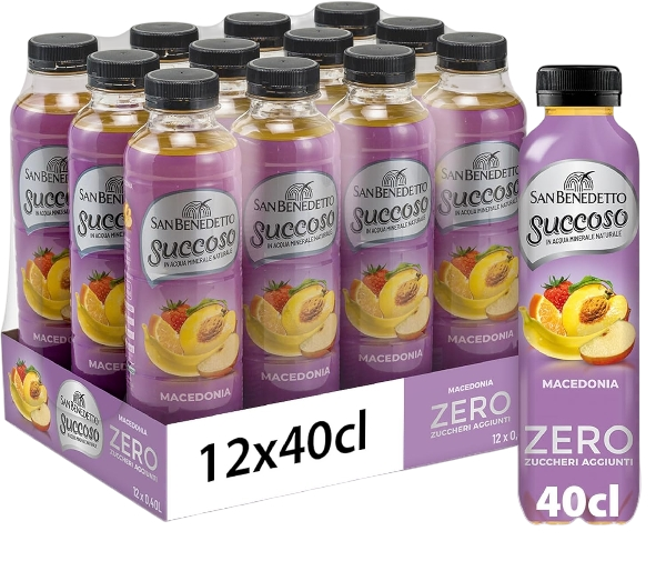 SAN BENEDETTO SUCCOSO ZERO MACEDONIA PET 400 ML (12 in a box)