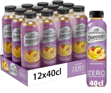 SAN BENEDETTO SUCCOSO ZERO MACEDONIA PET 400 ML (12 in a box)