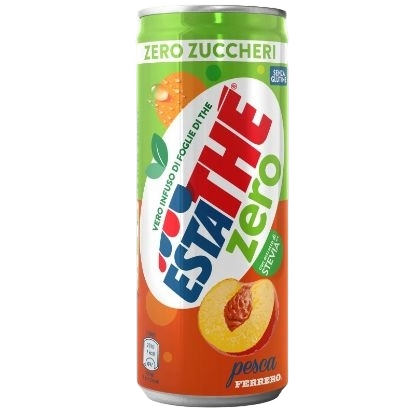 ESTATHE' ZERO TEA PEACH SUGAR FREE CANS 330 ML (24 IN A BOX)