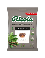 RICOLA CANDY SUGAR FREE LIQUORICE BAG 70 GR (12 in a box)