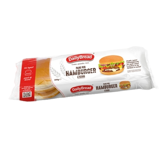 DAILYBREAD BURGER BUNS BREAD HAMBURGER WITH SESAM SEEDS X6 300 GR (8 in a box)