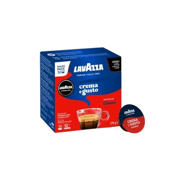 LAVAZZA COFFEE CAPSULES A MODO MIO CREMA E GUSTO CLASSICO X36 270 GR (10 in a box)