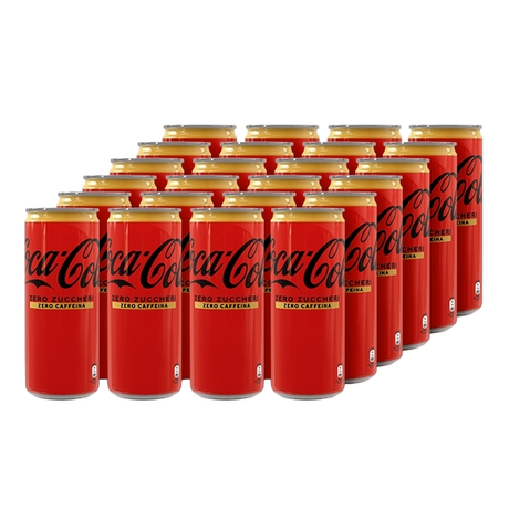COCA COLA ZERO WITHOUT CAFFEINE CANS 330 ML (24 in a box)
