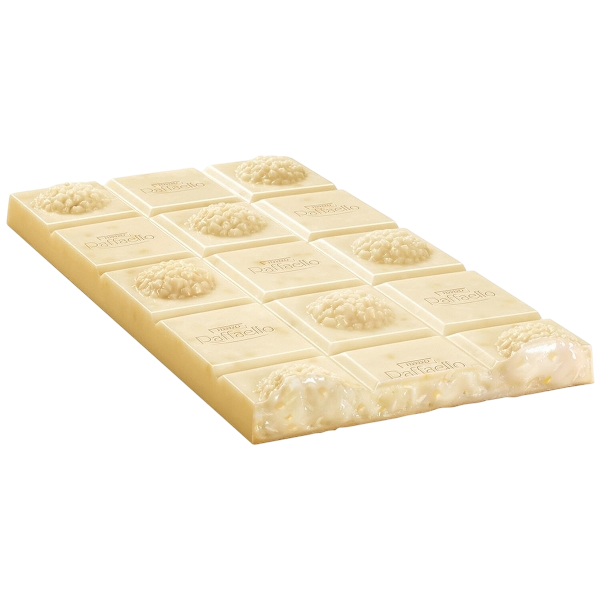 FERRERO CONFETTERIA RAFFAELLO CHOCOLATE BAR WHITE COCONUT & ALMOND 90 GR (8 in a box)