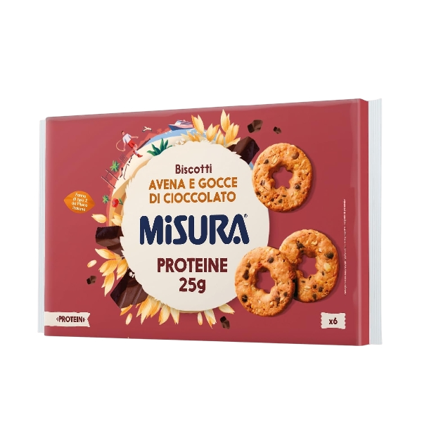 MISURA PROTEIN BISCOTTI CHOCOLATE CHIPS AND OATS MULTIPACK X6 260 GR (10 in a box)