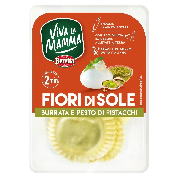 VIVA LA MAMMA STUFFED PASTA RAVIOLI BURRATA & PESTO PISTACHI 250 GR (6 in a box)