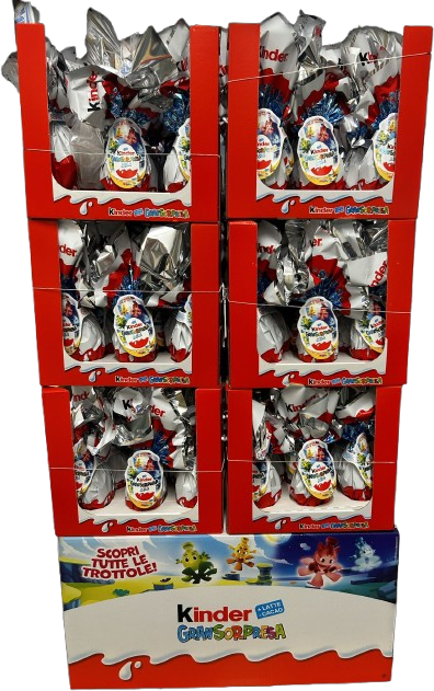 KINDER GRAN SORPRESA EXPO EASTER EGGS CHOCOLATE MINI 41 GR (90 in a box)