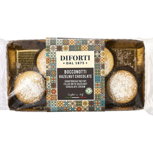 DIFORTI DESSERT BOCCONOTTI FILLED HAZELNUT CHOCOLATE CREAM 150 GR (6 in a box)