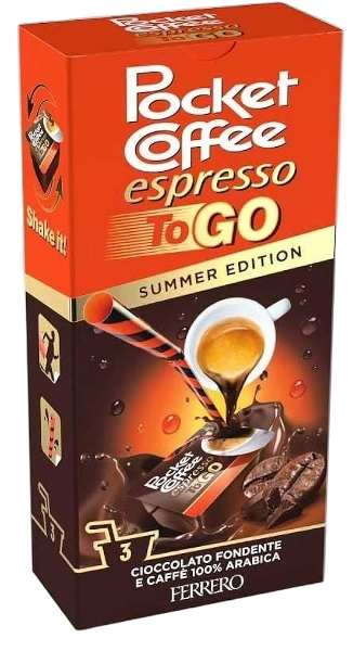 FERRERO POCKET COFFEE ESPRESSO LIQUID TO GO X3 75 GR (15 in a box) SUMMER EDITION