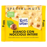 RITTER SPORT CHOCOLATE BAR WHITE WHOLE HAZELNUTS 100 GR (10 in a box)