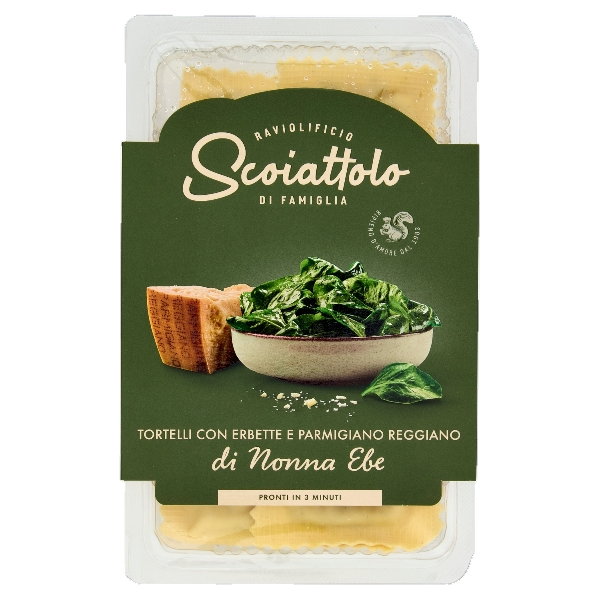 SCOIATTOLO STUFFED PASTA NONNA ELE TORTELLINI ERBETTE & PARMIGIANO REGGIANO D.O.P. 200 GR (9 in a box)
