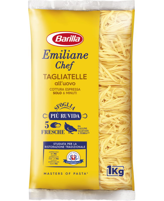 BARILLA PASTA ALL'UOVO EMILIANE CHEF TAGLIATELLE 1 KG (6 IN A BOX)