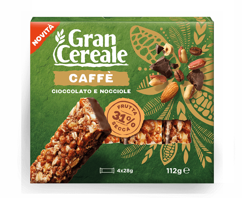 GRAN CEREALE SNACK BARS CHOCOLATE HAZELNUT AND COFFEE X4 112 GR (12 in a box)
