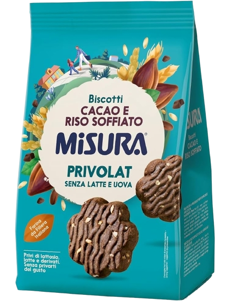 MISURA PRIVOLAT BISCOTTI COCOA AND PUFFED RICE 290 GR (12 in a box)