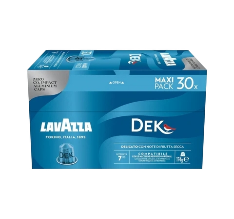 LAVAZZA COFFEE CAPSULES NESPRESSO DECAFFEINATED DEK X30 242 GR (8 in a box)