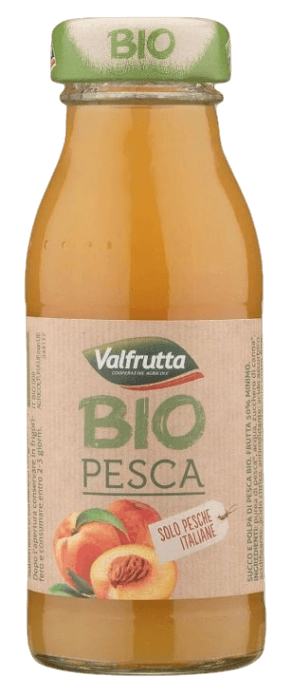 VALFRUTTA BIO FRUIT JUICE PESCA GLASS 125 ML X6 (8 in a box)