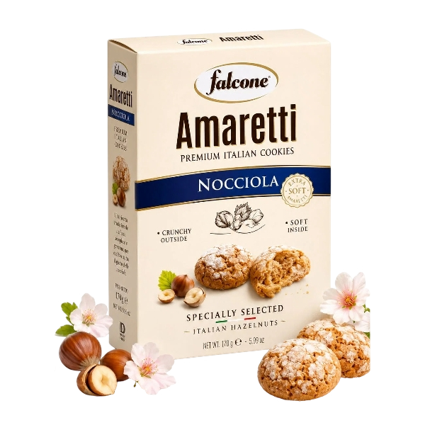 FALCONE BISCUITS AMARETTI HAZELNUTS 170 GR (12 in a box)