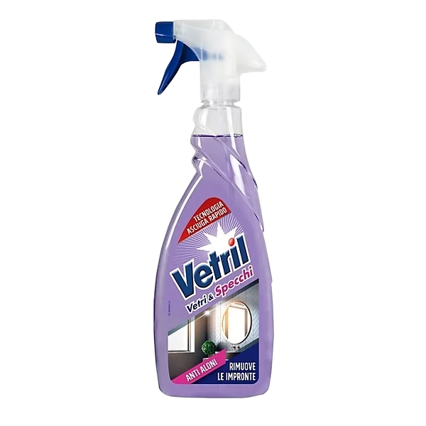VETRIL DEGREASER GLASS AND MIRROR SPRAY 650 ML (12 in a box)
