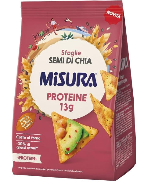 MISURA PROTEIN SFOGLIE CRACKERS WITH CHIA SEEDS 170 GR (10 in a box)