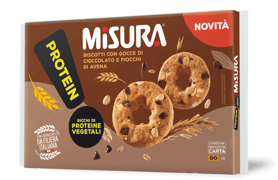 MISURA PROTEIN BISCOTTI CHOCOLATE CHIPS AND OATS MULTIPACK X6 260 GR (10 in a box)