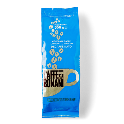 BONANI DECAFFEINATED COFFEE BEANS 500 G (12 IN A BOX)