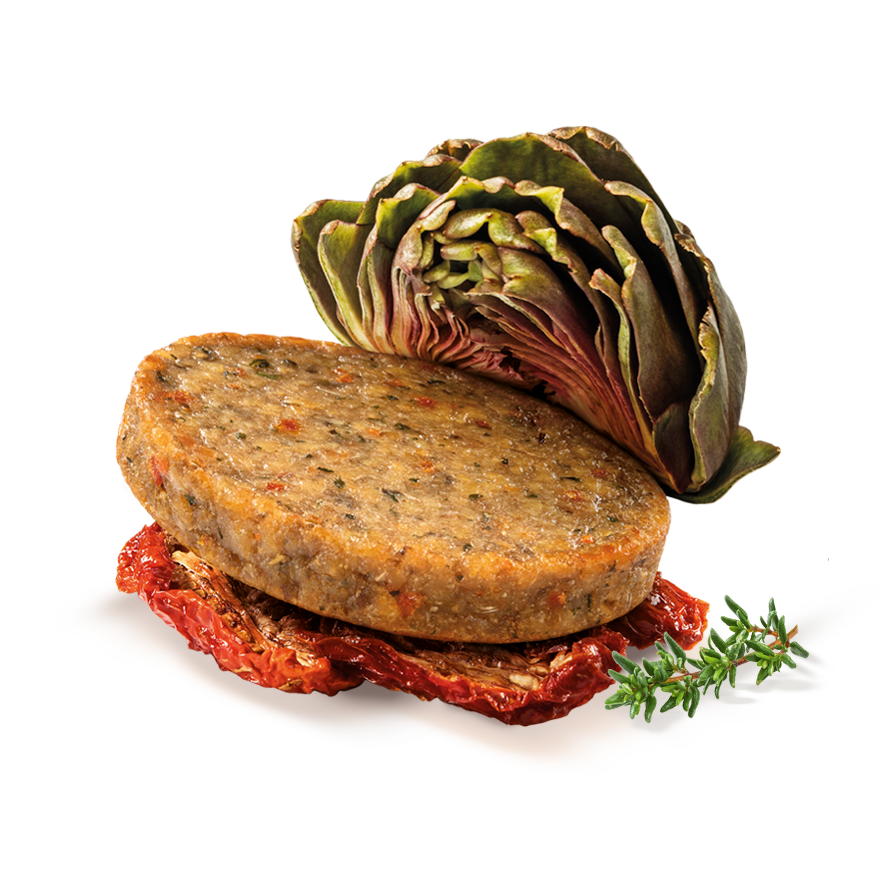 KIO ENE VEGETABLES BURGER ARTICHOKES AND DRIED TOMATOES 200 GR (6 in a box)
