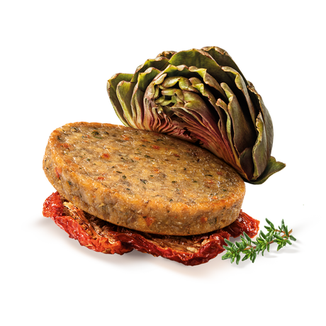 KIO ENE VEGETABLES BURGER ARTICHOKES AND DRIED TOMATOES 200 GR (6 in a box)
