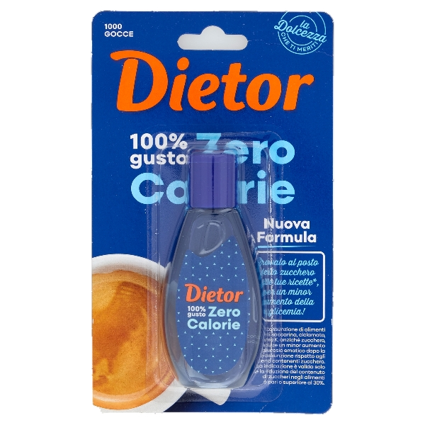 DIETOR SWEETNER LIQUID 100% GUSTO ZERO CALORIE  50 ML (12 in a box)