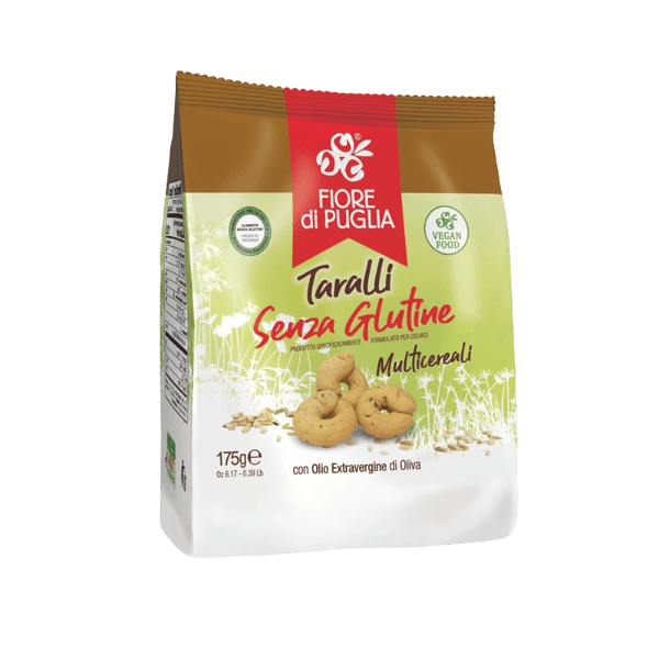 FIORE DI PUGLIA BAKERY TARALLI MULTICEREALS GLUTEN FREE 175 GR (9 in a box)