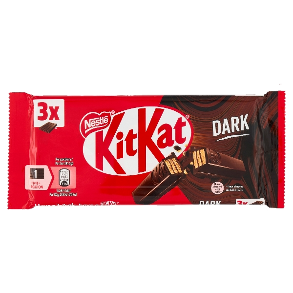 KIT KAT SNACK DARK 70% X3 124 GR (24 in a box)