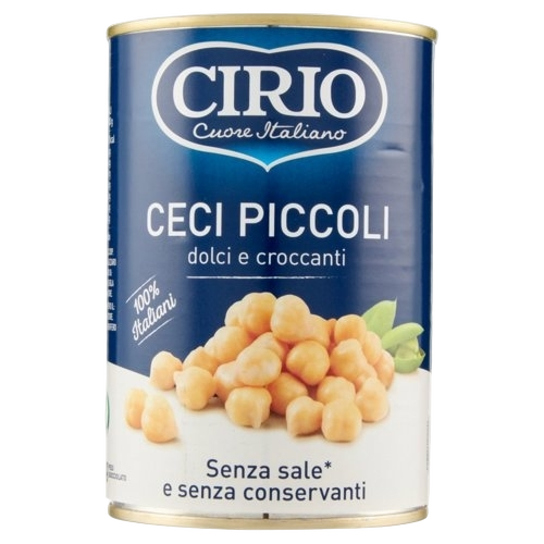 CIRIO LEGUMES CHICKPEAS SMALL NO SALT IN BRINE 400 GR (12 in a box)